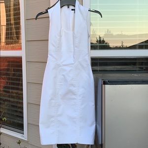 white stretch dress petite